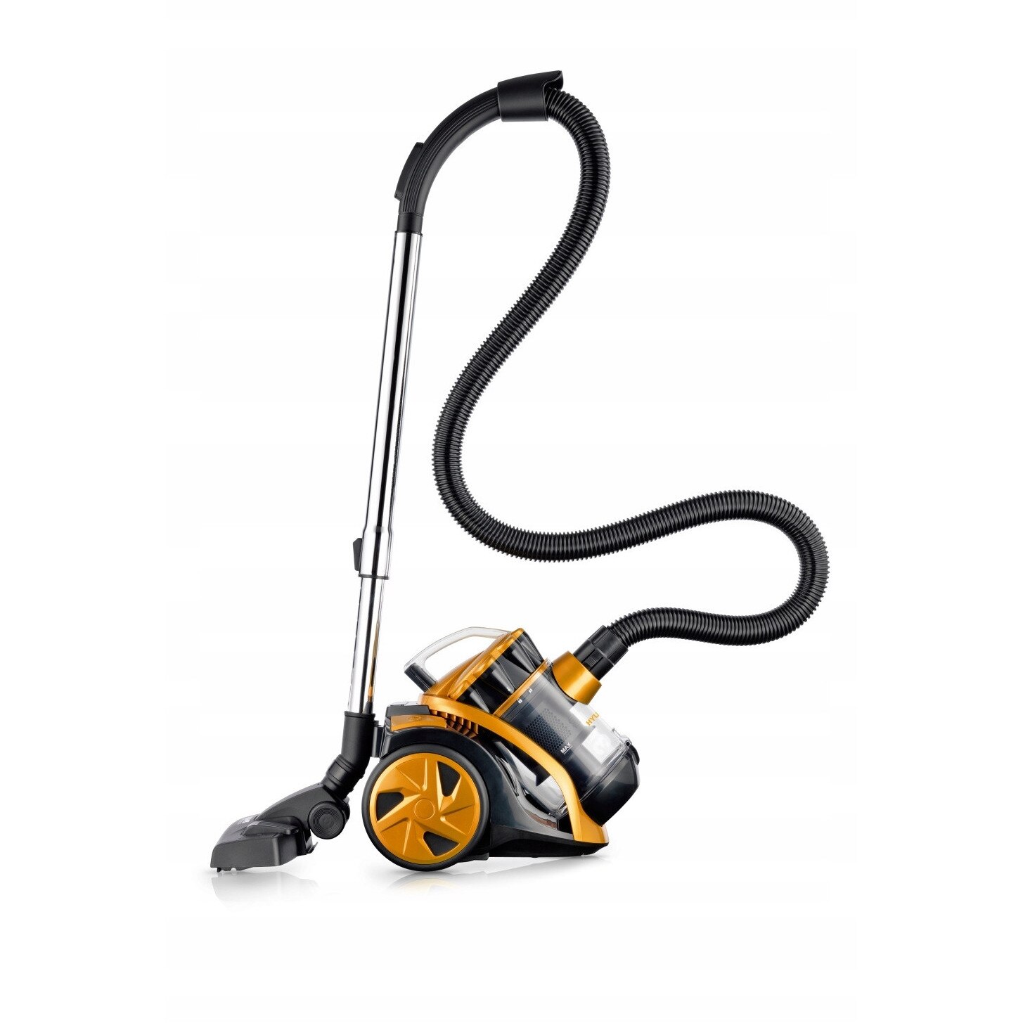 Aspirator fara sac Hyundai R30TAXS1, ciclon, filtru HEPA, 800 W, capacitate 1 l, cablu 5 m, diametru conectare 32 mm, 78 dB, clasa energetica A, auriu/negru