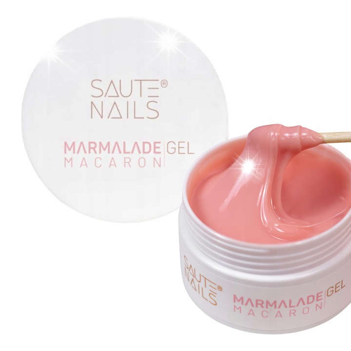 Építőzselé, SAUTE NAILS, Marmalade Macaron, 50 g, barackrózsaszín