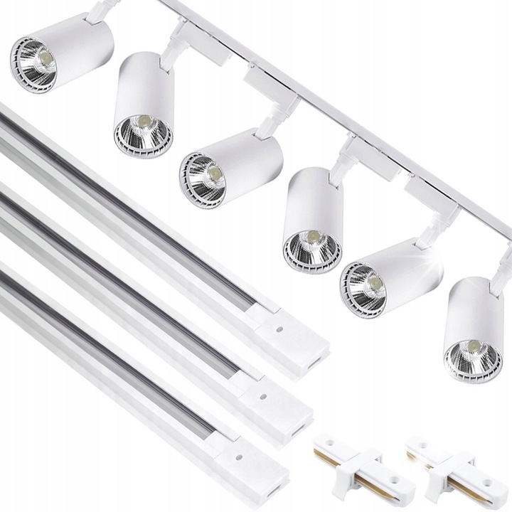 Decorya 6 db LED spotlámpa készlet, 30W, fehér, 3m, 2 csatlakozó