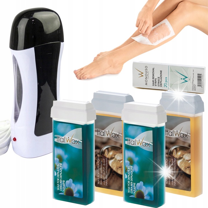 Комплект за депилация, ItalWax, 4x кола маска 100мл, нагревател 65W, черен