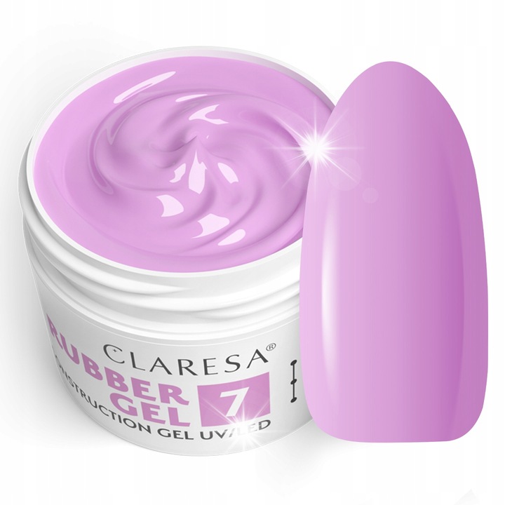 Körömgél, Claresa, Rubber #7, világoslila, 90g