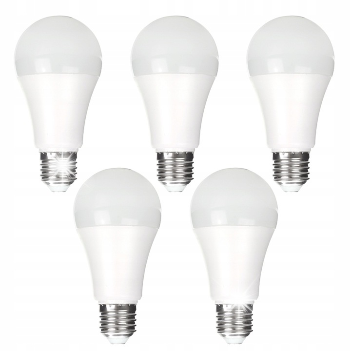 Комплект 5 LED крушки E27 15W 1200lm 4000K неутрална бяла