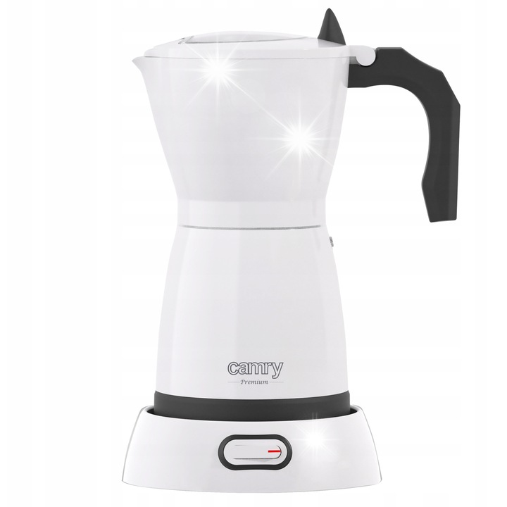 Cafetiere electrica Camry CR 4415, 300ml, 6 cesti, compacta, alba/neagra, 480W, set complet