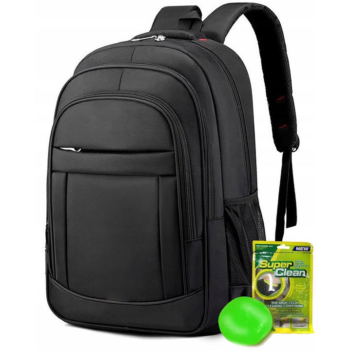 Unisex hátizsák, 51x34x20cm, 3 rekeszes, vízálló, fekete