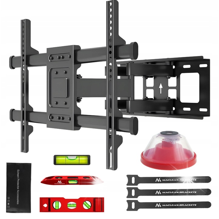 Стойка за телевизор Maclean MC-789, 32-85", 60кг, черна, пълен комплект с аксесоари