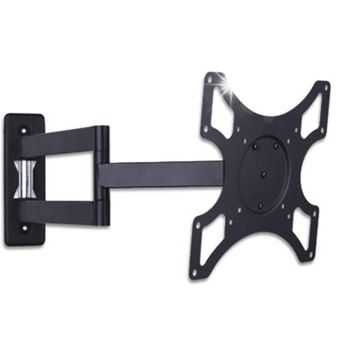 Стойка за телевизор за стенен монтаж, Techly, 19-37 инча, 25 кг, черна, двойно рамо