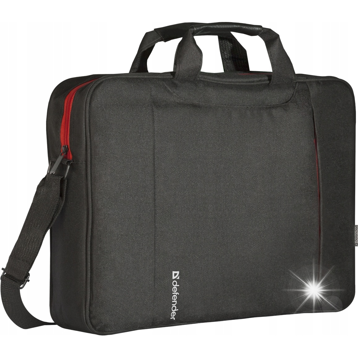 Geanta laptop Defender 15,6", neagra, cu buzunar pentru tableta, curea reglabila