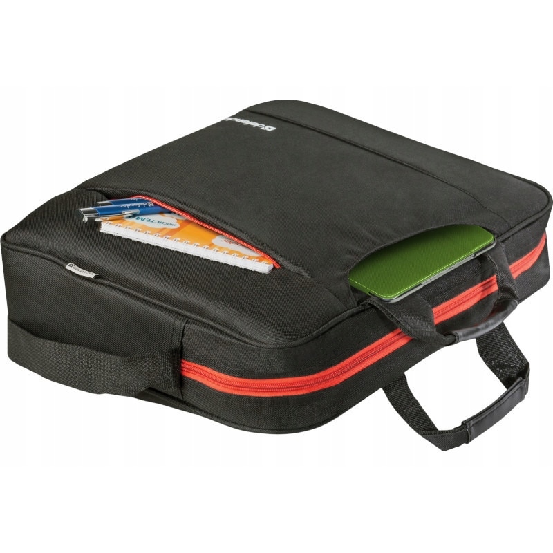 Geanta laptop Defender 15,6", neagra, cu buzunar pentru tableta, curea reglabila