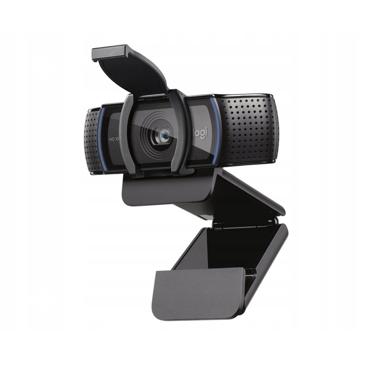 Уеб камера Logitech C920s, Full HD 1080p, вграден микрофон, черна, 43,3x94x71мм, пълен комплект