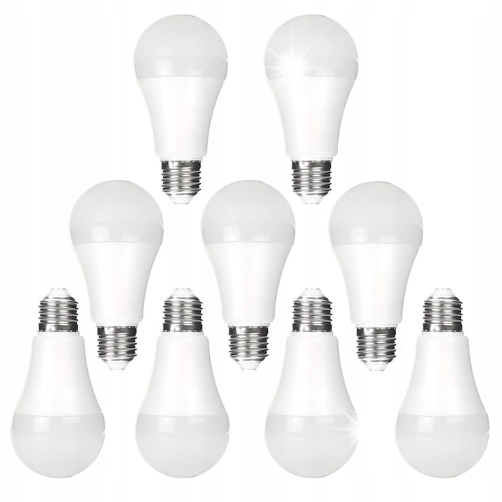 Комплект от 9 LED крушки E27 15W 1200lm 3000K топло бяло