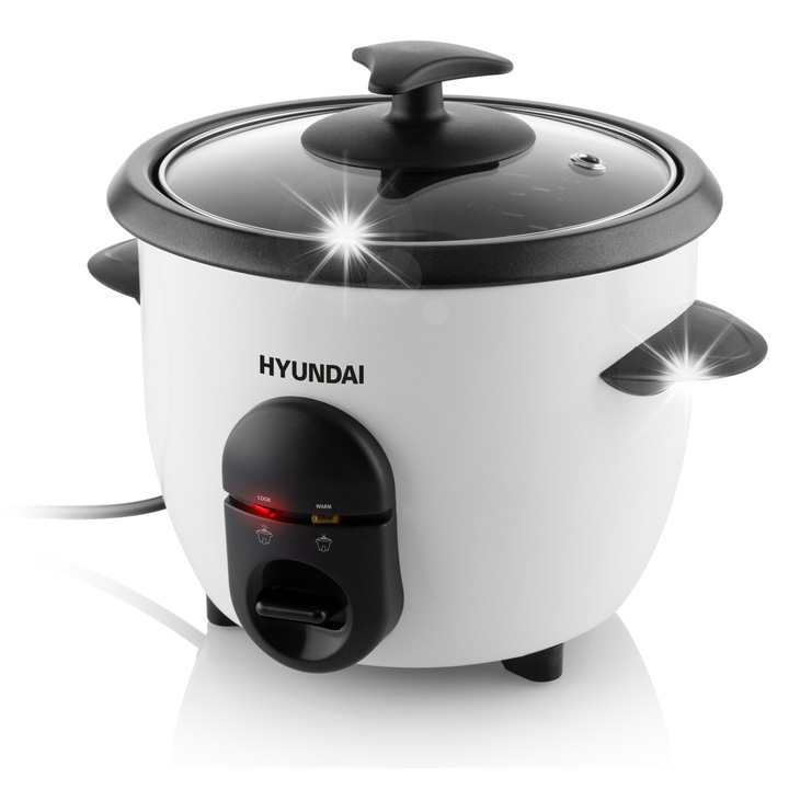 Hyundai elektromos rizsfőző, 0,6L, 450g kapacitás, tapadásmentes, komplett szett