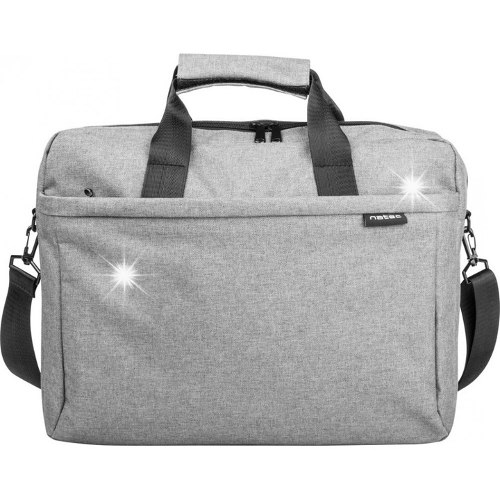 Laptop táska 15,6", Natec, több rekesszel, semleges színű, mérete 15,6"
