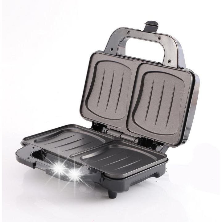 Opiekacz pentru sandvisuri Adler, model AD 3079, negru, 1200W, dimensiuni 23x24x9.5cm