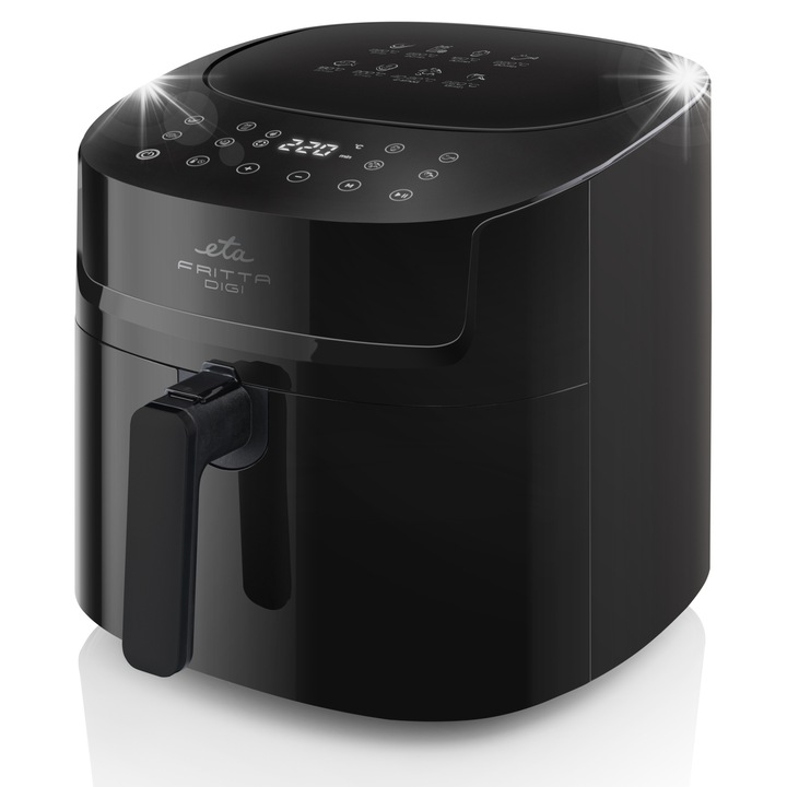 Friteuză fără ulei ETA Fritta Digi 1800 W, 7,2 l, 8 programe, temperatură 40-220C, neagră