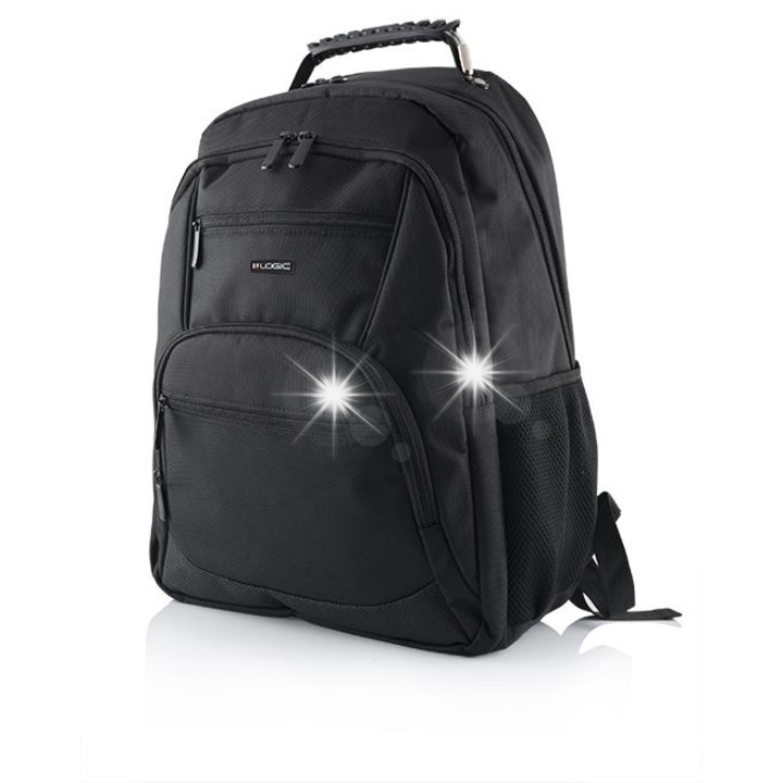 Logic Concept EASY2 laptop hátizsák, 15-16", fekete, 35x20x45cm, szett laptoprekesszel