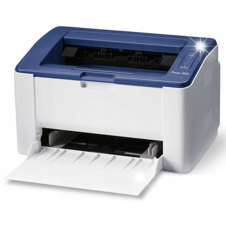 Лазерен принтер Xerox Phaser 3020, Wi-Fi, A4, 21 страници/мин, 188x331x215 мм, пълен комплект
