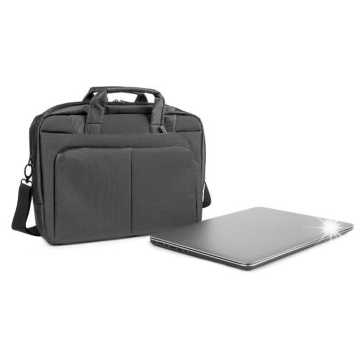 Natec Gazelle 13" laptop táska, 4 rekeszes, nylon, fekete, 330x90x410mm