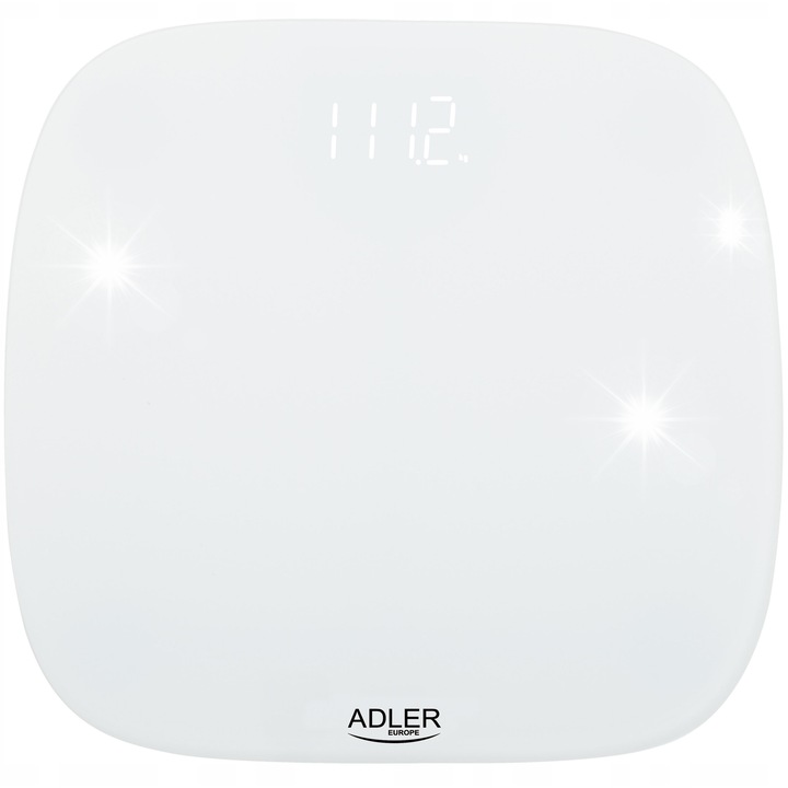 Кантар за тяло Adler, 180кг, 300x300мм, Бял