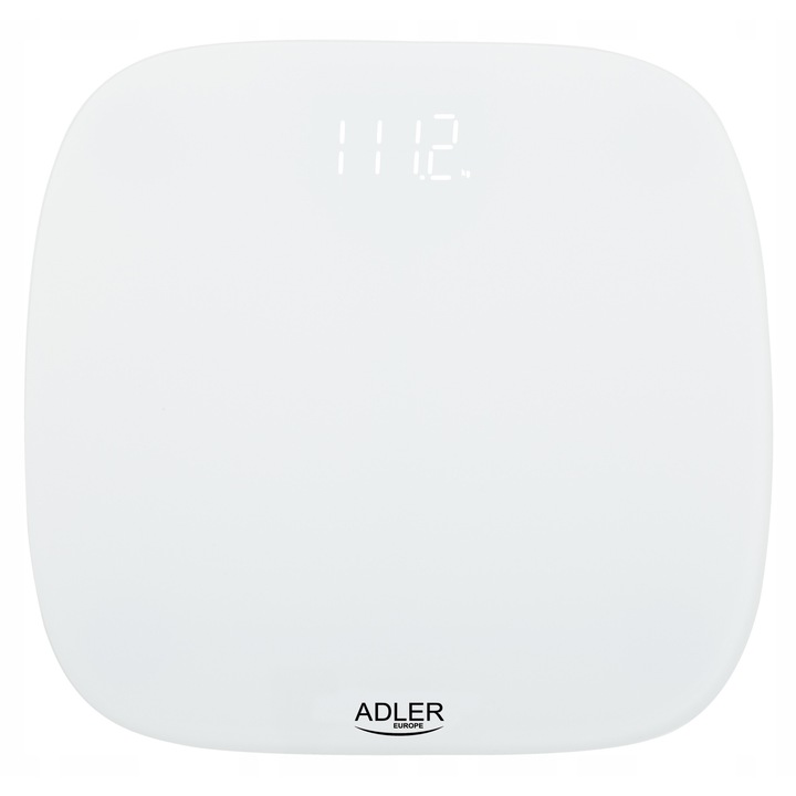 Кантар за тяло ADLER AD8176 бял 180кг 30x30см