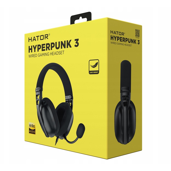 Слушалки за компютър Hator Hyperpunk 3, кабел 1,3м, честота 10-44000Hz, черни