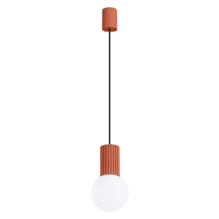 Pendul suspendat Sollux Halo, 1xG9, 8W, rosu, 12x12x120cm