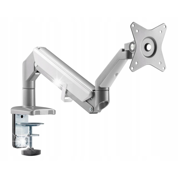 Настолна стойка за LCD/LED монитор Techly 17"-32", максимум 9кг, сребриста, с газов амортисьор