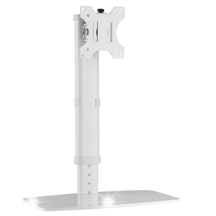 Стойка за телевизор за бюро Techly, 17"-27", бяла, 6кг, 540x320x6мм