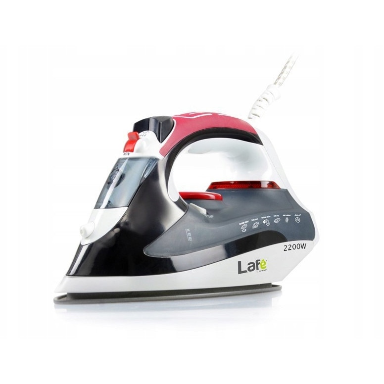 Fier de calcat cu abur Lafe LAF02b, 2200W, ceramica, negru-rosu