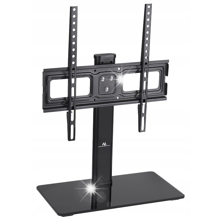 Стойка за телевизор Maclean MC-450, макс. 40кг, VESA 400x400, 32-65", със стъклена основа, регулируема 306/356/406 мм, включен монтажен комплект