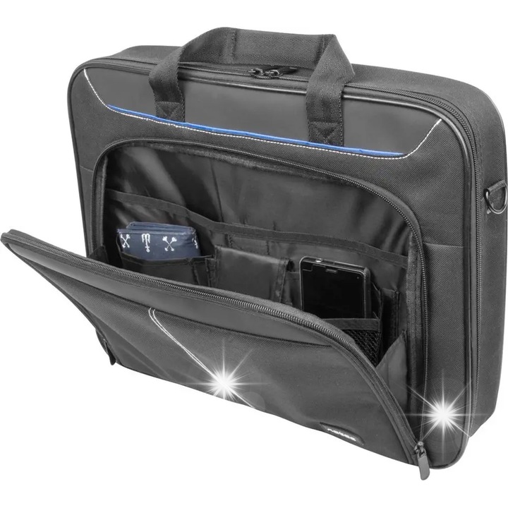 Laptop táska 17,3", Natec Doberman, 2 rekeszes, fekete, 340x70x455mm