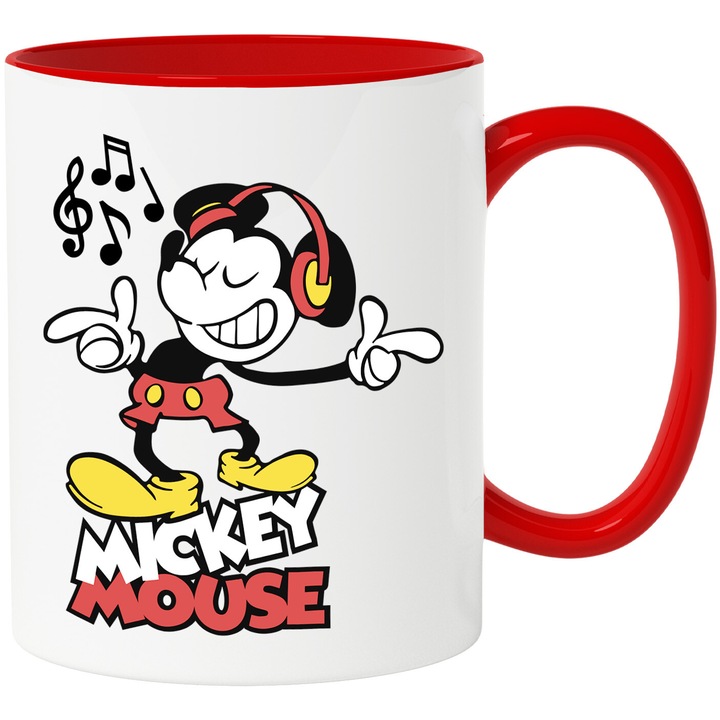 Cana Cu Betty Boop – Personaj Amuzant si Vesel, Cadou Colorat si Aventuros, Ceramica, 330ML, Cu Maner si Interior Rosu