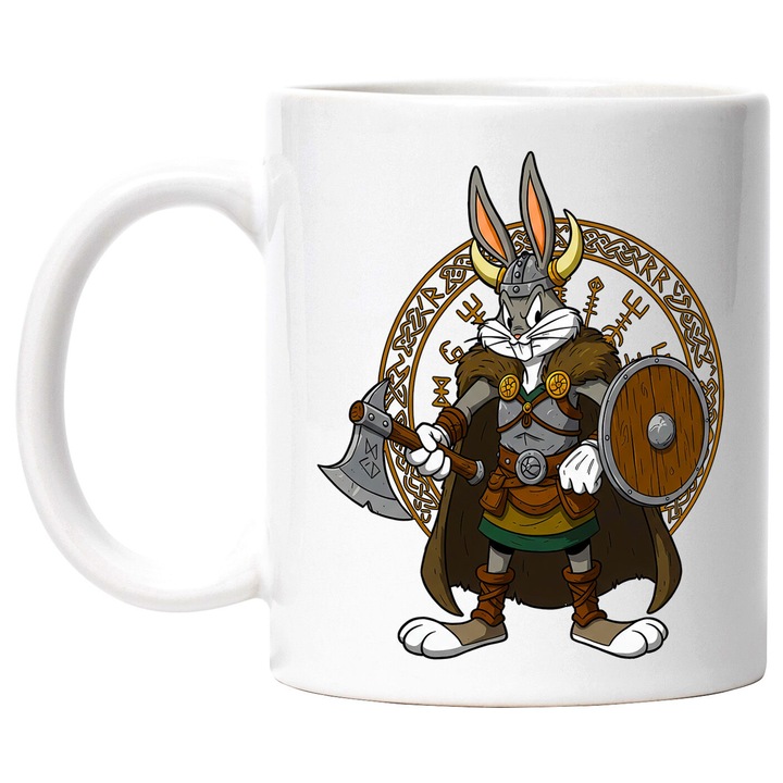 Cana Cu Bugs Bunny – Erou Iconic Cartoon, Cadou Magic si Inspirat, Ceramica, 330ML, Cu Maner si Interior Alb