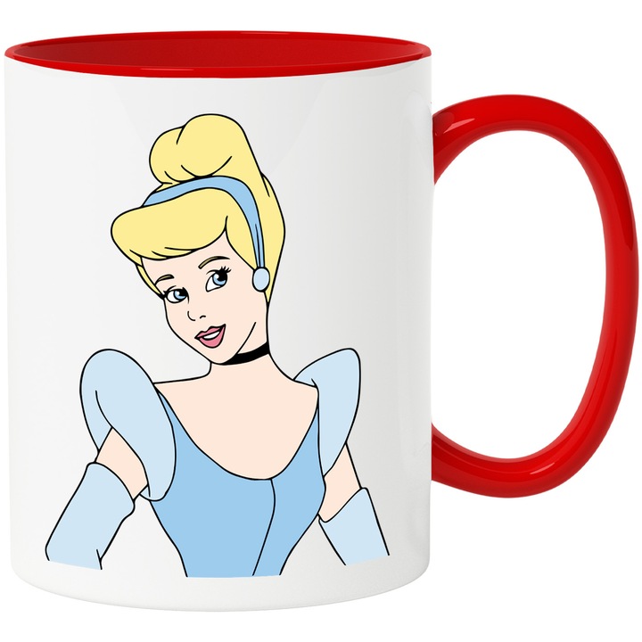 Cana Cu Cenusareasa – Design Creativ si Vesel, Cadou Original si Aventuros, Ceramica, 330ML, Cu Maner si Interior Rosu