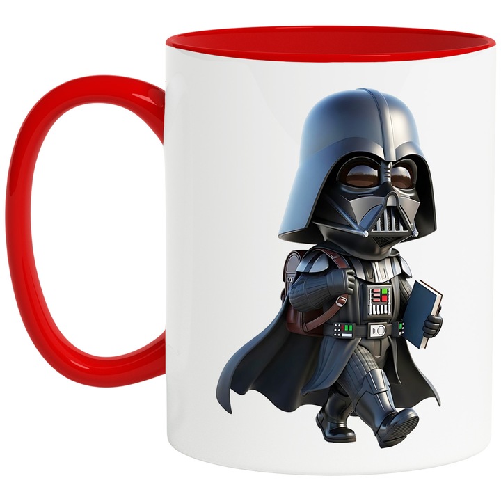 Cana Cu Darth Vader – Poveste Star Wars Aventuroasa, Arta Vesela si Inspirata, Ceramica, 330ML, Cu Maner si Interior Rosu