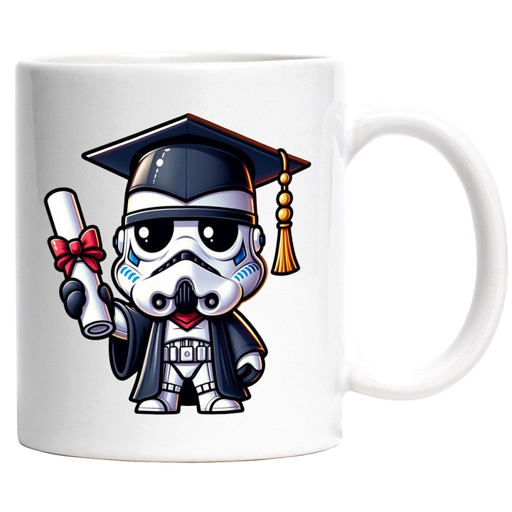 Cana Cu Darth Vader – Poveste Star Wars Clasica, Cadou Special si Colorat, Ceramica, 330ML, Cu Maner si Interior Alb