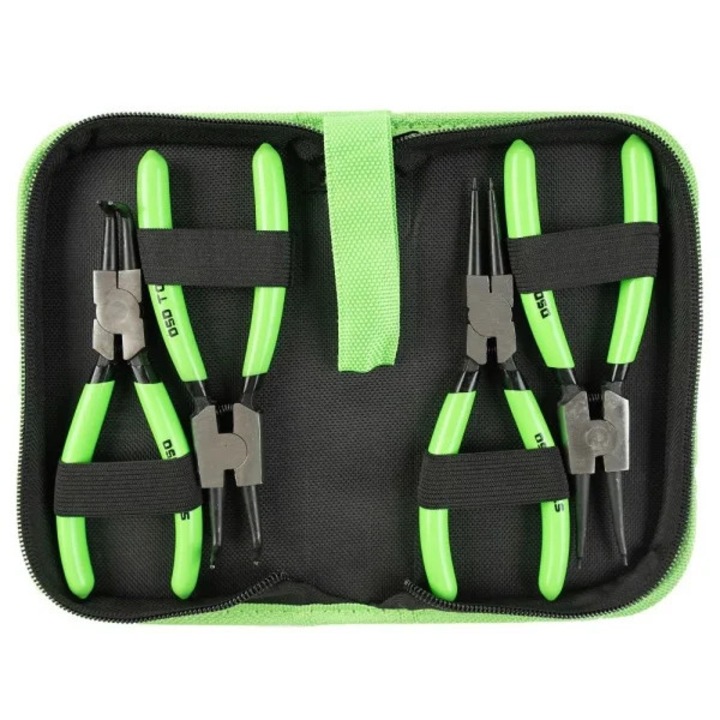 Set 4buc Clești DSD Tools 6" Indoit și Drept, Mânere Verzi