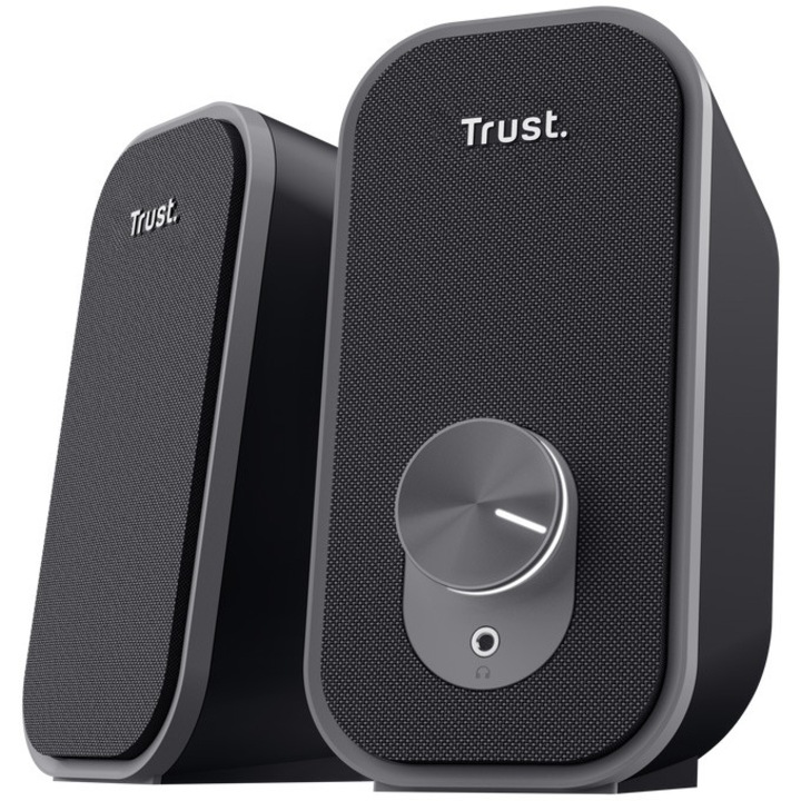 Boxe PC 2.0 Trust Ador, 12W RMS, port 3,5 mm, cablu 1,2m port USB-A, Negru