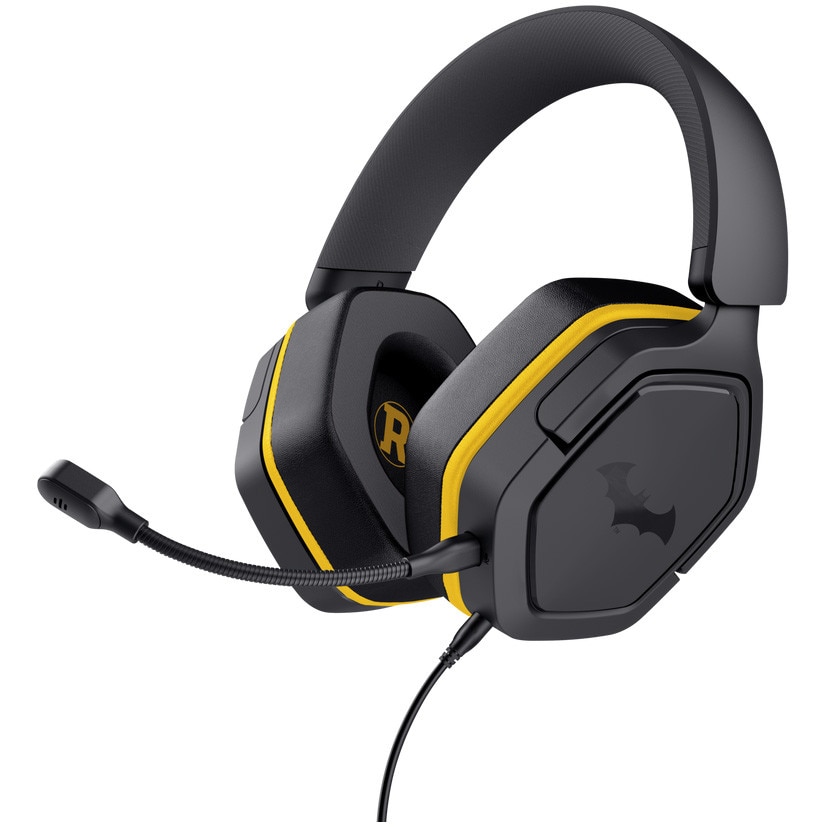 Casti Gaming cu fir Trust GXT492BM Carus - WB Batman, drivere 50mm, microfon detasabil, compatibil PC, PS4/PS5/Xbox, cablu1,2m, multicolor