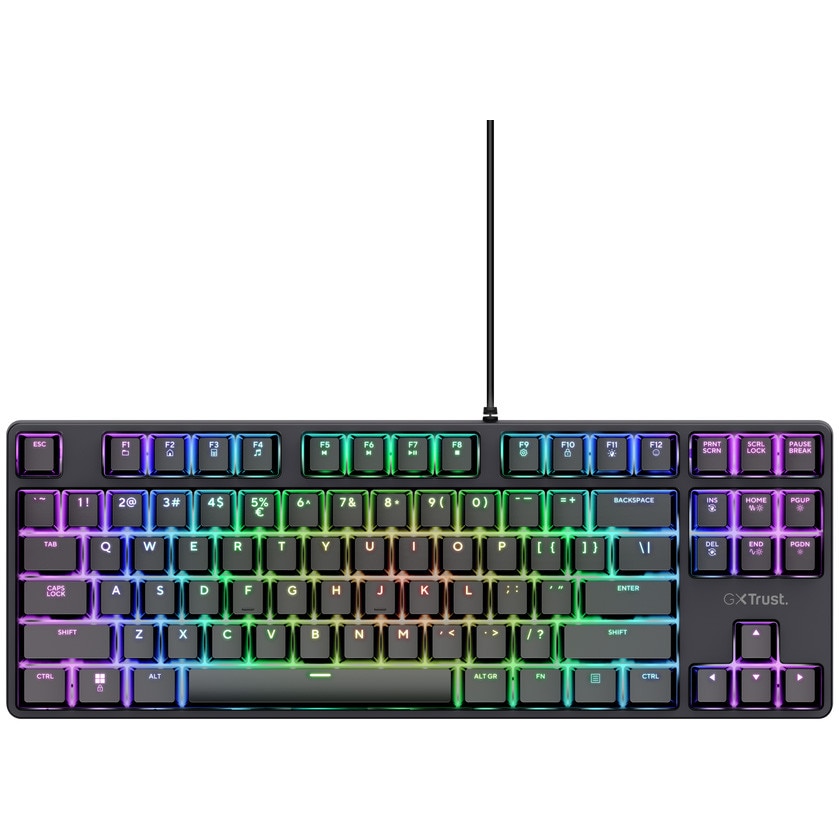 T.I ！ Tastatura Gaming Mecanica TKL Trust GXT864 CADA, switch tactile