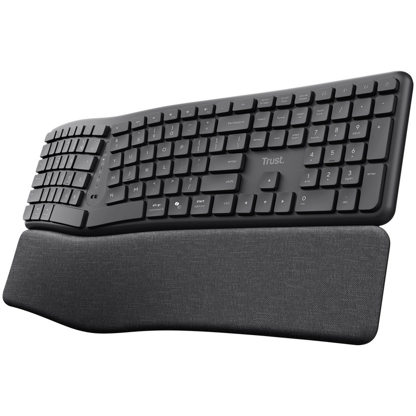 Tastatura Wireless Multi-Device Keyra Ergo,USB 2.0 / Bluetooth, certificat ErgoCert 3, negru