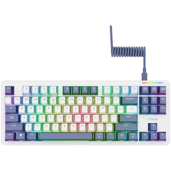 Tastatura mecanica cu fir GXTrust 872 Xyra TKL, 80%, iluminare din spate RGB cu software, comutatoare Leobog liniare 60M cu 5 pini, pre-lubrifiate