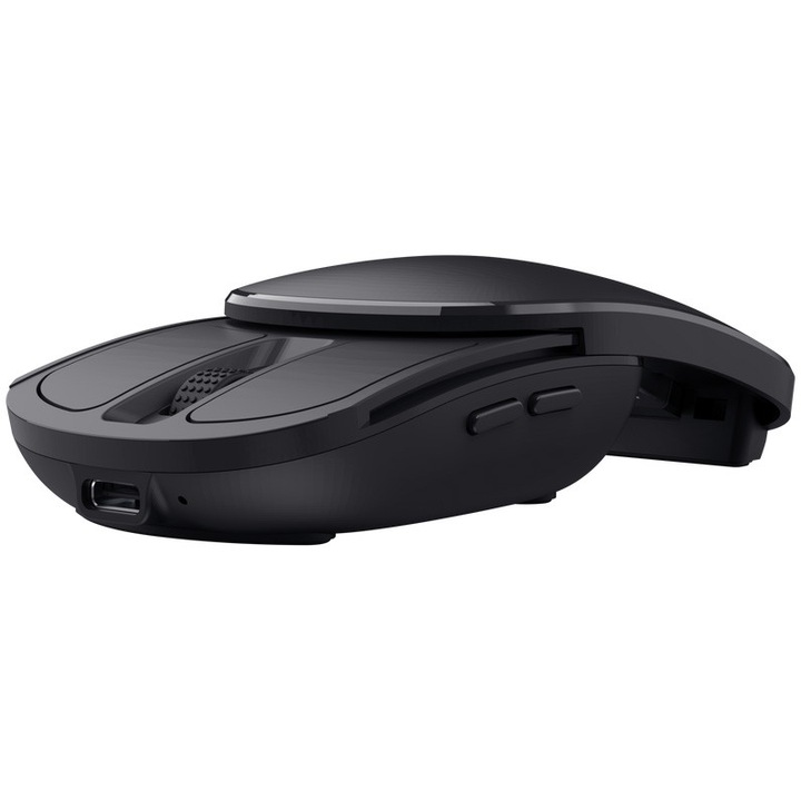 Mouse wireless foldable Trust ZYLO, 2.4GHz USB-C receiver, 55g, 1000-2400 DPI, 6 butoane, negru