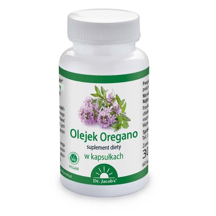Dr. Jacob's, de oregano 60 capsule, 70% carvacrol, vegan