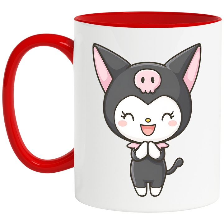 Cana Cu Korumi My Melody – Flori Dansatoare – Aventura, Curaj si Veselie, Ceramica, 330ML, Cu Maner si Interior Rosu