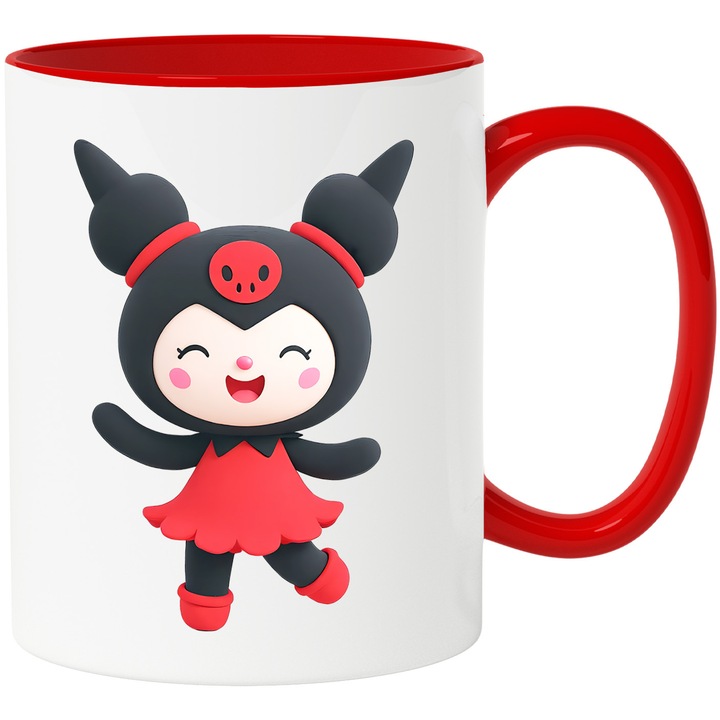 Cana Cu Korumi My Melody – Stelele Dansatoare – Magie, Aventura si Curaj, Ceramica, 330ML, Cu Maner si Interior Rosu