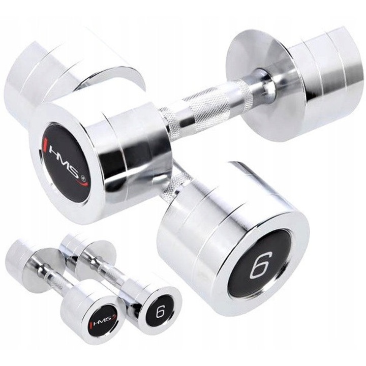 Haltera cromata CHD06, 2 bucati, 1-10 kg, 27 mm, 172-270 mm