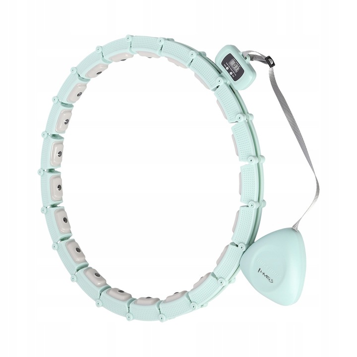 Hula-hoop magnetic, HHM14, verde, 11-21 elemente, cu masaj si pila grawitationala, set cu banda de slabire