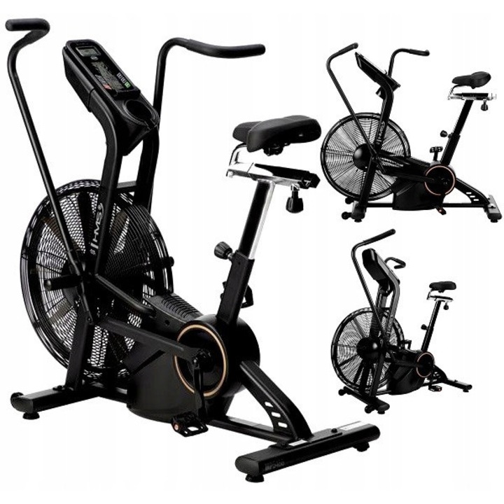 Фитнес велосипед MP5458, HMS, 3 програми, черен-златист цвят, размери 122x62x124см