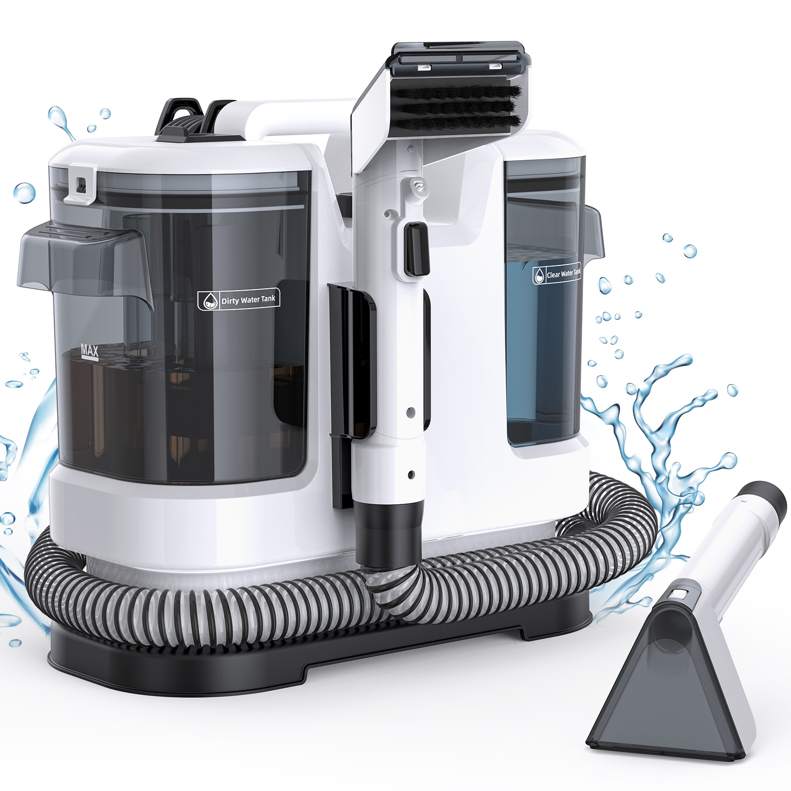 Aspirator cu spalare 3 In 1 Lubluelu V6 pentru tapiterii si covoare cu putere 450W rezervor Dublu 1.75L + 1L putere De Aspirare 12000Pa Zgomot ≤80dB