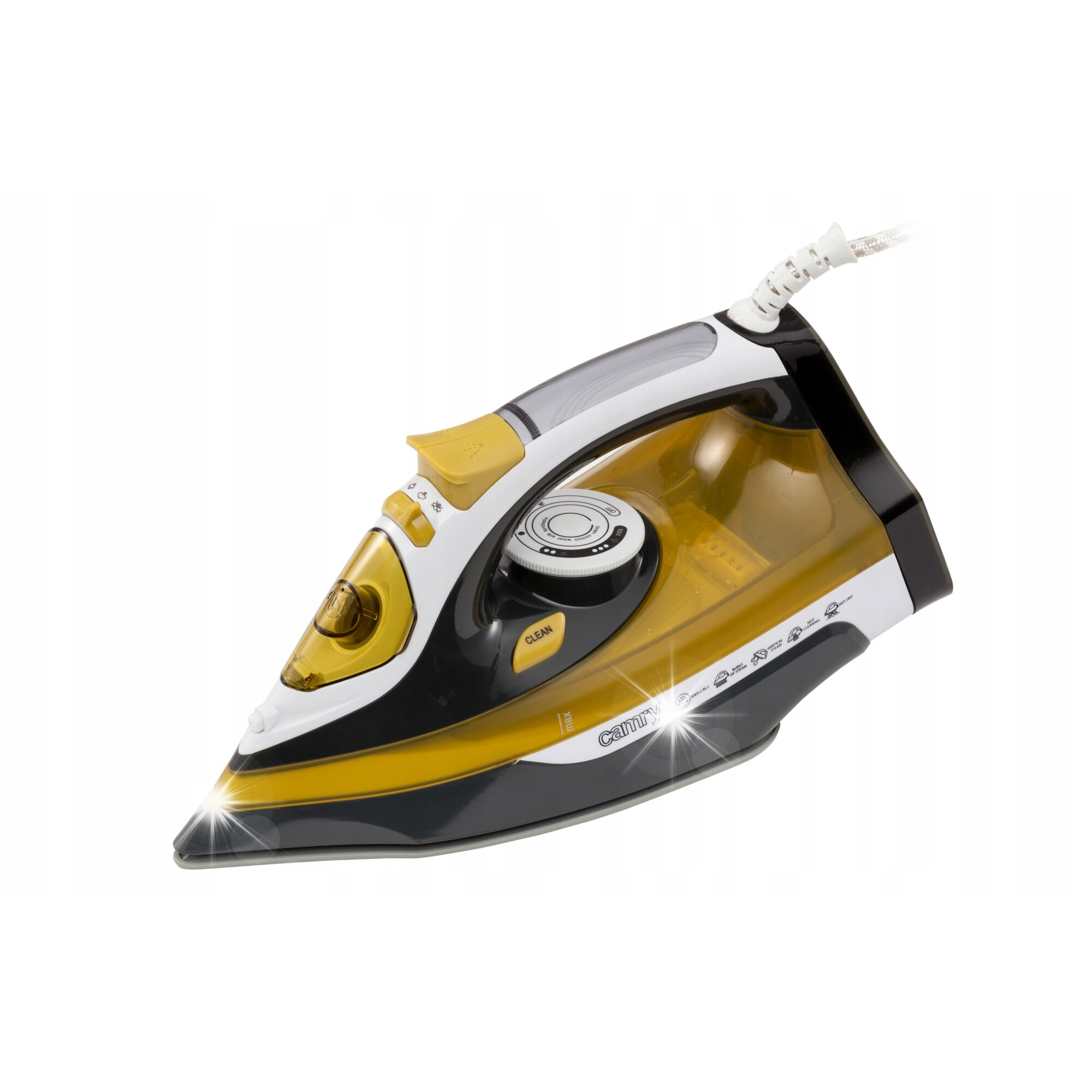 Fier de calcat Camry CR 5029, 2400W, ceramica, functie de curatare automata, alb